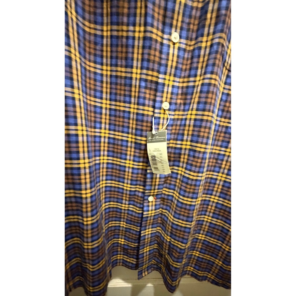 Daniel Cremieux Signature Collection Plaid Shirt Mens XXL Blue Gold Non-Iron NEW - Picture 14 of 15